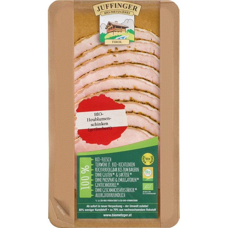 Juffinger Bio-Metzgerei BIO-Heublumenschinken geschnitten (geräuchert) - Produktbild