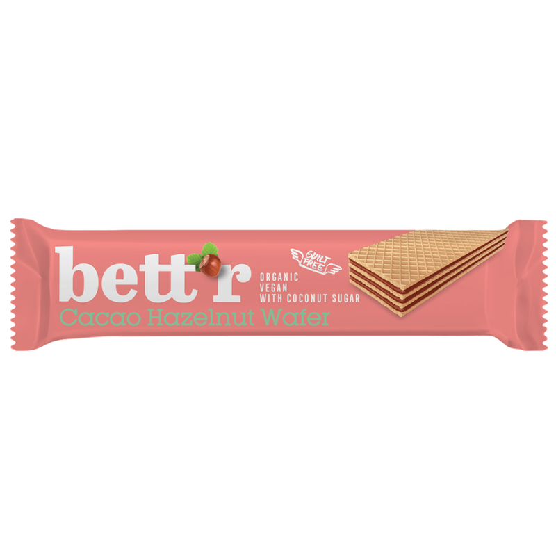 Bett'r Bio Waffel mit Kakao-Haselnusscreme,  Bett’r, 30g - Produktbild