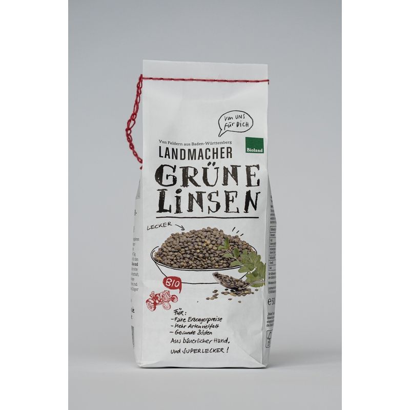 Landmacher Bio-Grüne Linsen (500g), Bioland - Produktbild