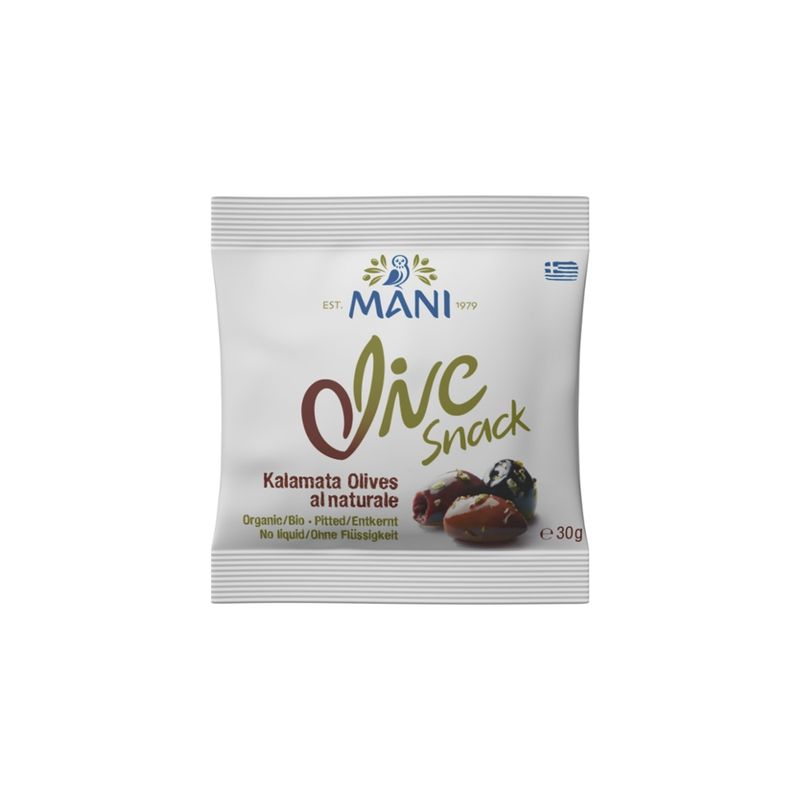MANI® MANI Kalamata Oliven, al naturale, entkernt, bio, 30g, Olive Snack - Produktbild