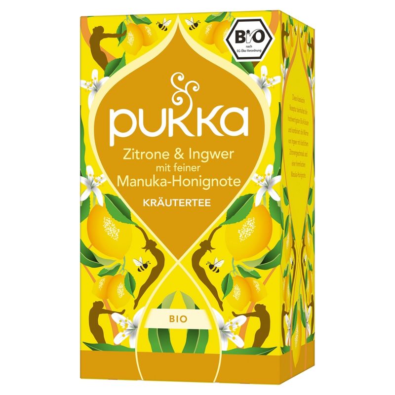 Pukka Pukka Bio Tee Zitrone & Ingwer mit feiner Manuka-Honignote - Produktbild
