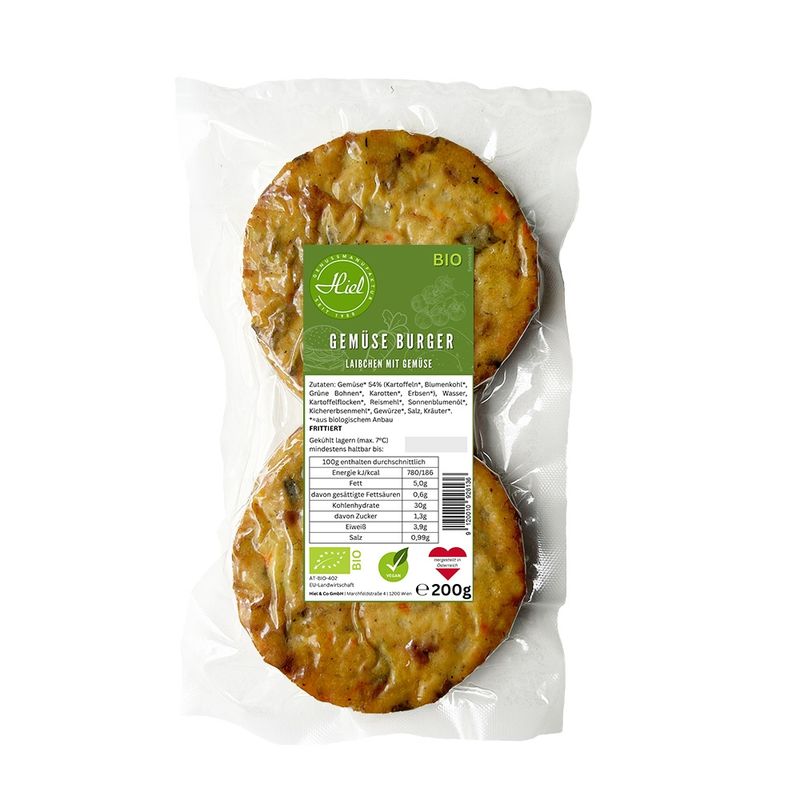 Hiel - Vegetarische Feinkost Gemüse Burger - Laibchen mit Gemüse - Produktbild