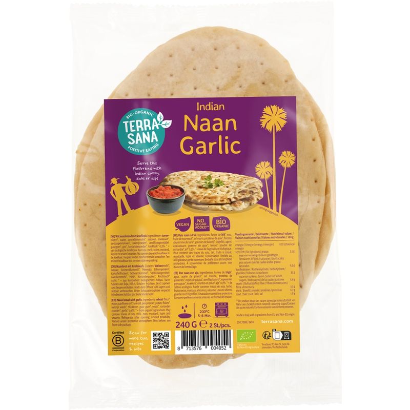 TerraSana Indisches Naan Knoblauch - Produktbild