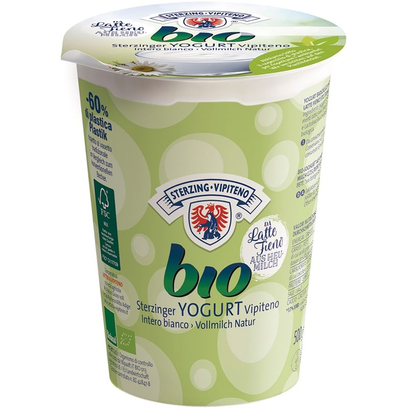 Joghurt Sterzing BIO Bio Vollmilchjoghurt aus Heumilch G.T.S. - 500g - Natur - Produktbild