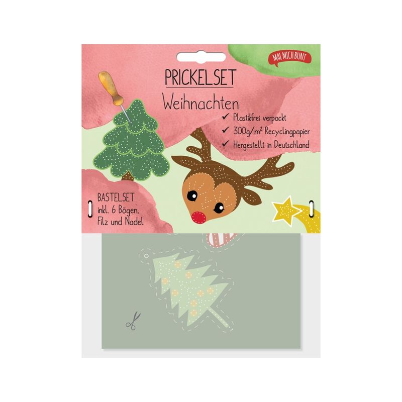 Malmichbunt Prickelset Weihnachten zum Basteln und Ausmalen - Produktbild