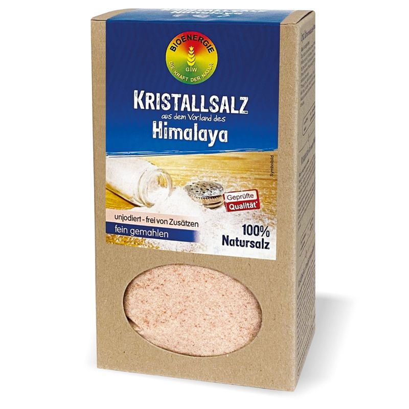 BIOENERGIE KRISTALLSALZ aus dem Vorland des Himalaya fein gemahlen, unjodiert, frei von Zusätzen - Produktbild