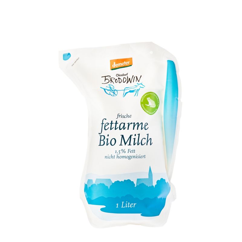 Ökodorf Brodowin Demeter fettarme Milch 1,0 Liter (Beutel) - Produktbild