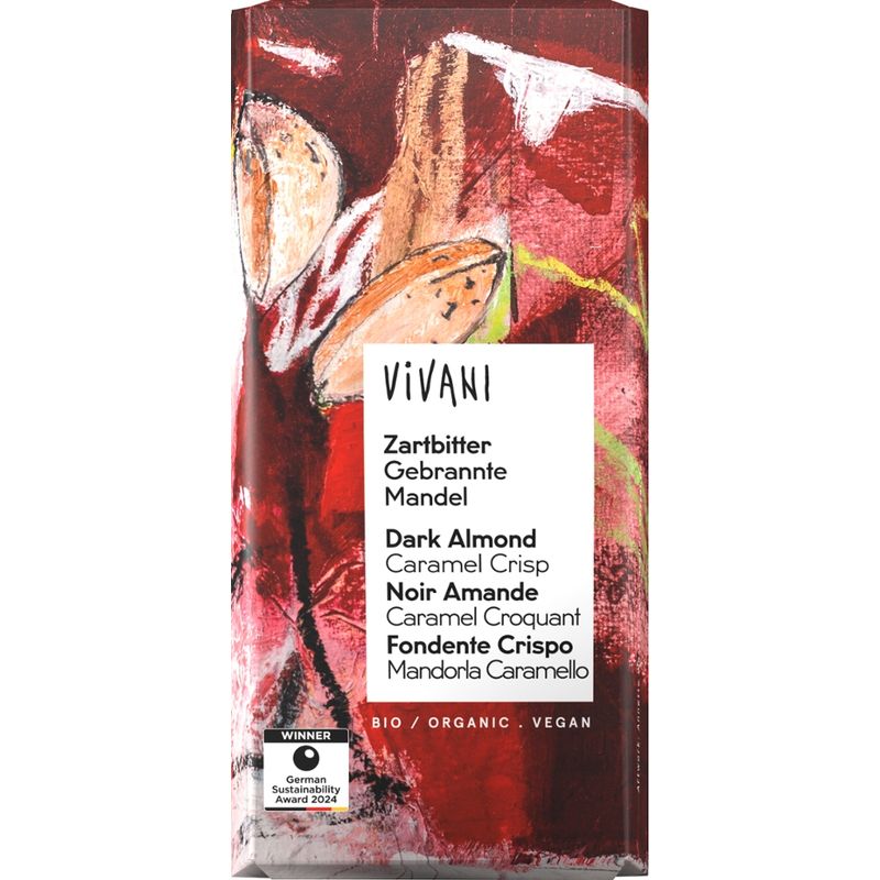 Vivani Zartbitter Schokolade Gebrannte Mandel - Produktbild