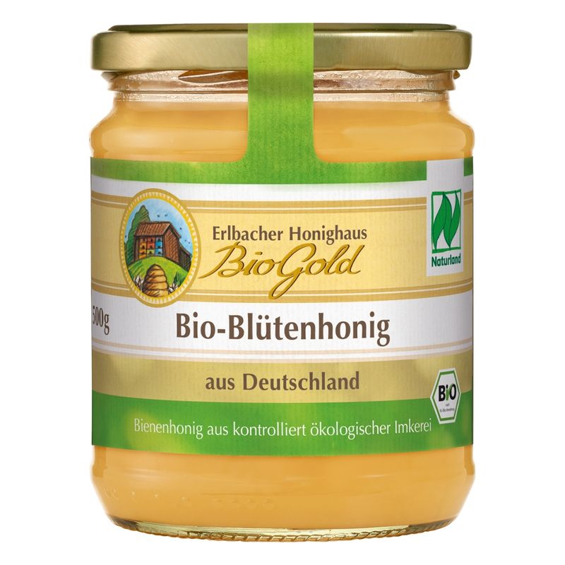 BioGold Biogold-Honig Naturland 500g Deutscher Honig BIO Blüte cremig - Produktbild