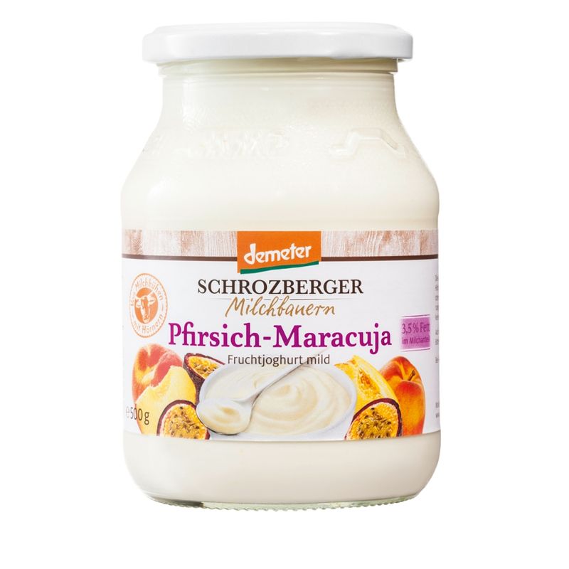 Schrozberger Milchbauern demeter Fruchtjoghurt mild Pfirsich-Maracuja - Produktbild