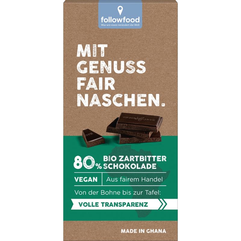 followfood Bio Zartbitter Schokolade, mindestens 80% Kakao - Produktbild
