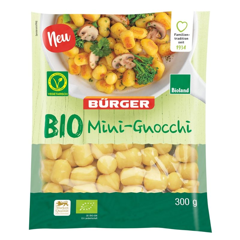 BÜRGER  Bio Mini-Gnocchi Karton 5 Beutel à 300g - Produktbild