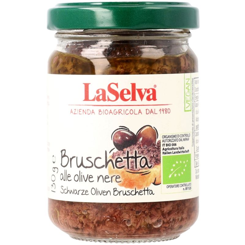 LaSelva Schwarze Oliven Bruschetta - Zubereitung aus schwarzen Oliven - Produktbild