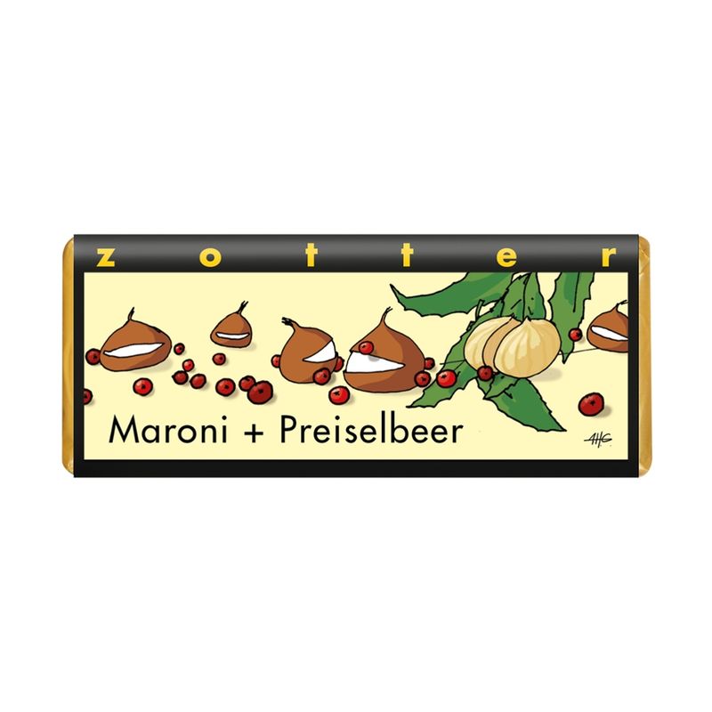 Zotter Schokolade Maroni + Preiselbeer - Produktbild