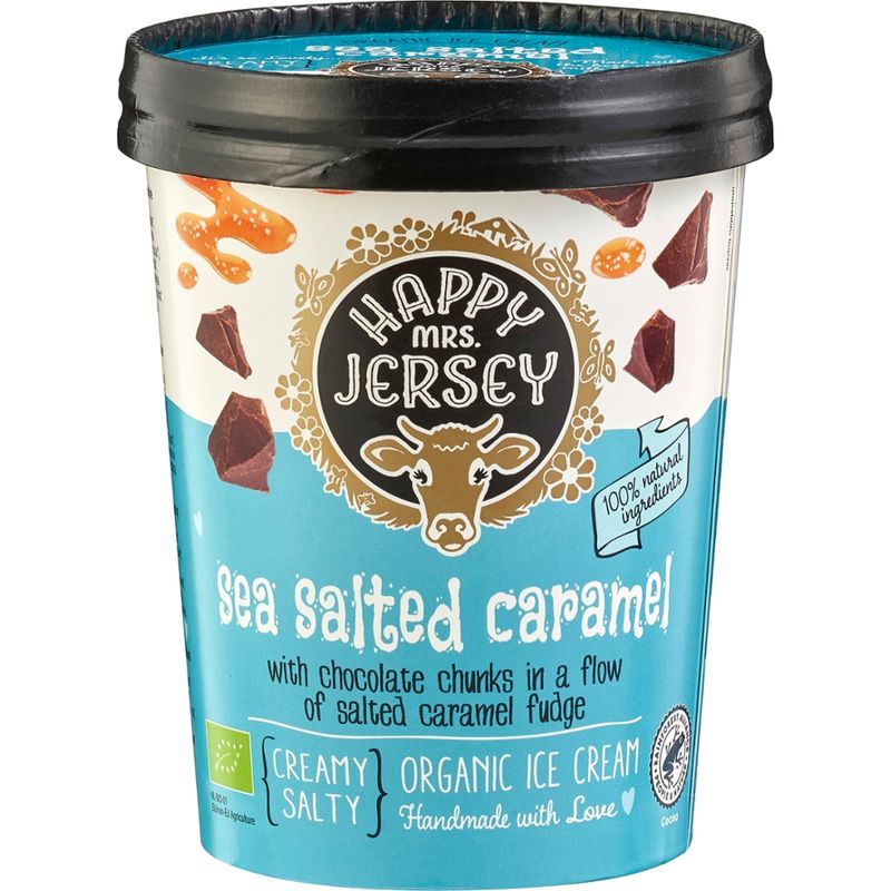 Happy Mrs Jersey Happy Mrs Jersey - BIO/Organic Ice Cream: Sea Salted Caramel 500ml - Produktbild