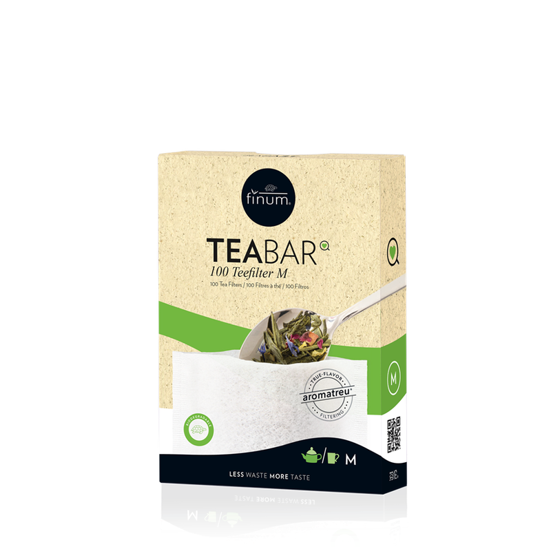 finum TEABAR 100 TEA FILTERS Größe M, weiß, einfache Bodenfalte - Produktbild