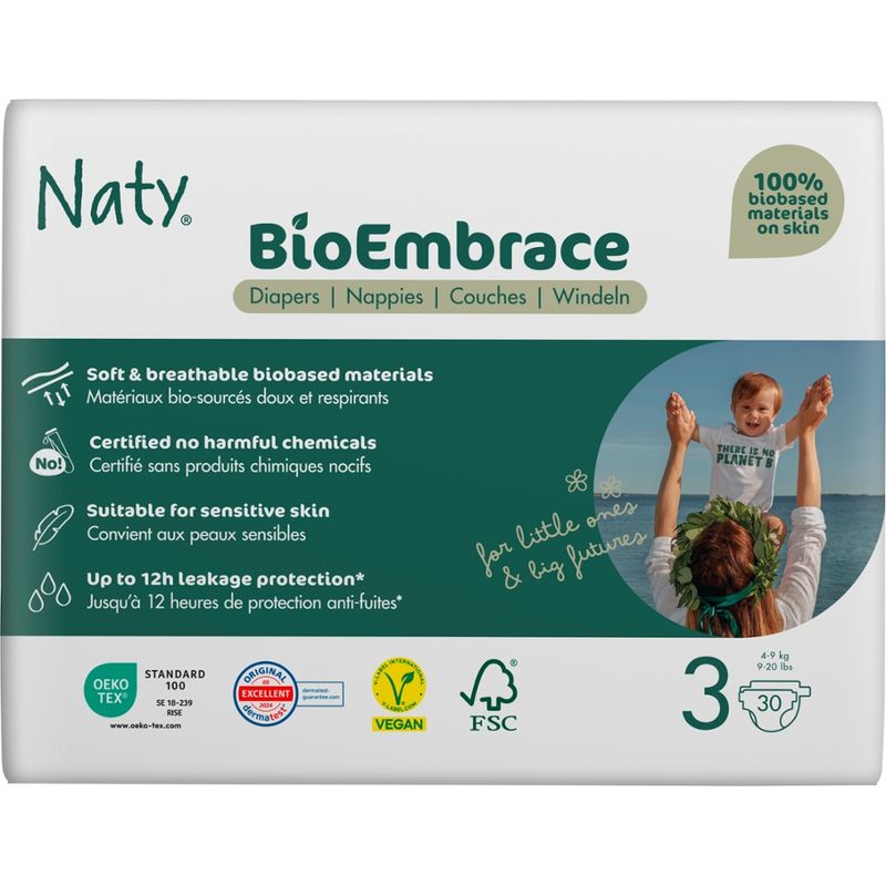 Naty Naty Windeln BioEmbrace Gr. 3 (4-9 kg), 30 St - Produktbild