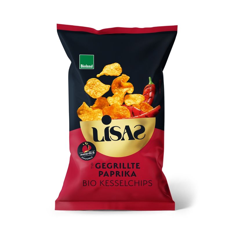 Lisas Lisas Bio-Kesselchips Typ Gegrillte Paprika 115g - Produktbild