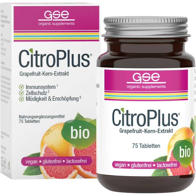 GSE  CitroPlus®  Grapefruit-Kern-Extrakt (Bio), 75 Tabletten à 500 mg - Produktbild
