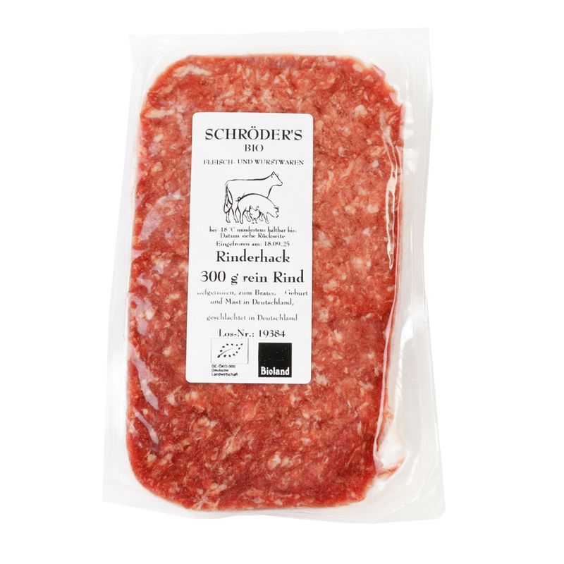 Schröder's Bio Fleisch- und Wurstwaren Rinderhackfleisch 300 g TK - Produktbild