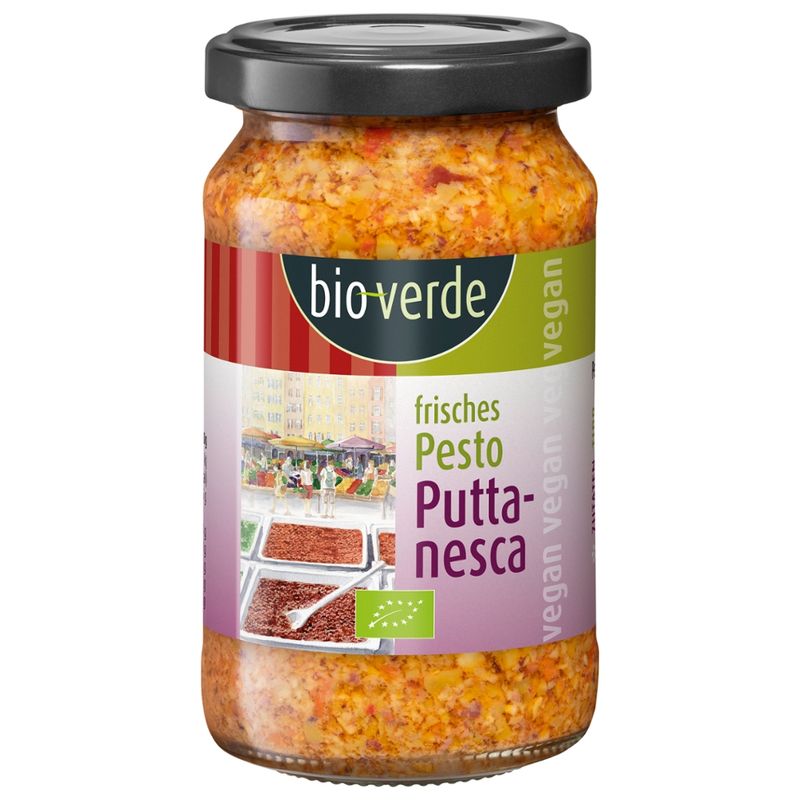 bio-verde Pesto Puttanesca frisch & vegan 165 g - Produktbild