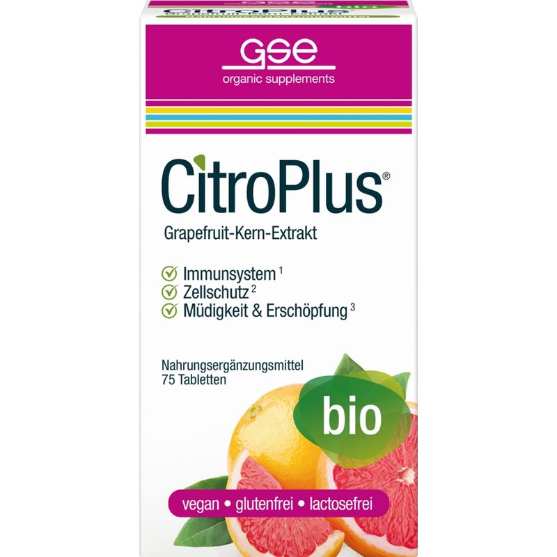GSE  CitroPlus®  Grapefruit-Kern-Extrakt (Bio), 75 Tabletten à 500 mg - Produktbild