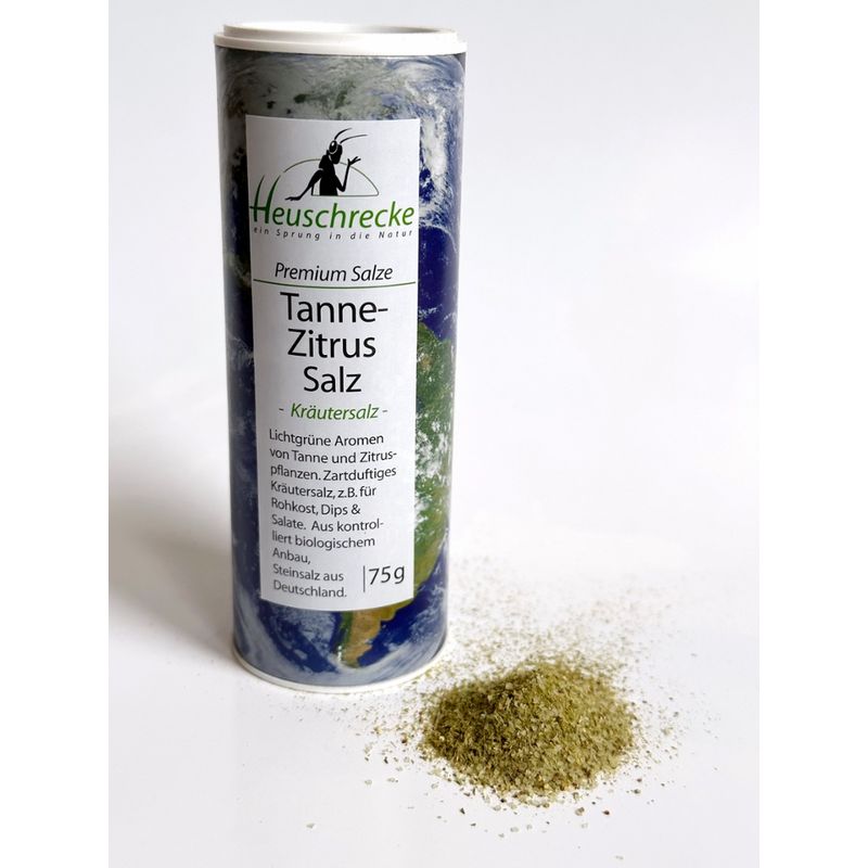Heuschrecke TANNE-ZITRUS SALZ, Kräutersalz, kbA, 75g - Produktbild