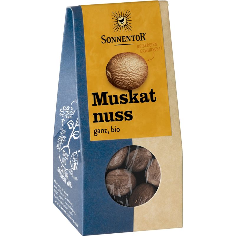 Sonnentor Muskatnuss ganz, Packung - Produktbild