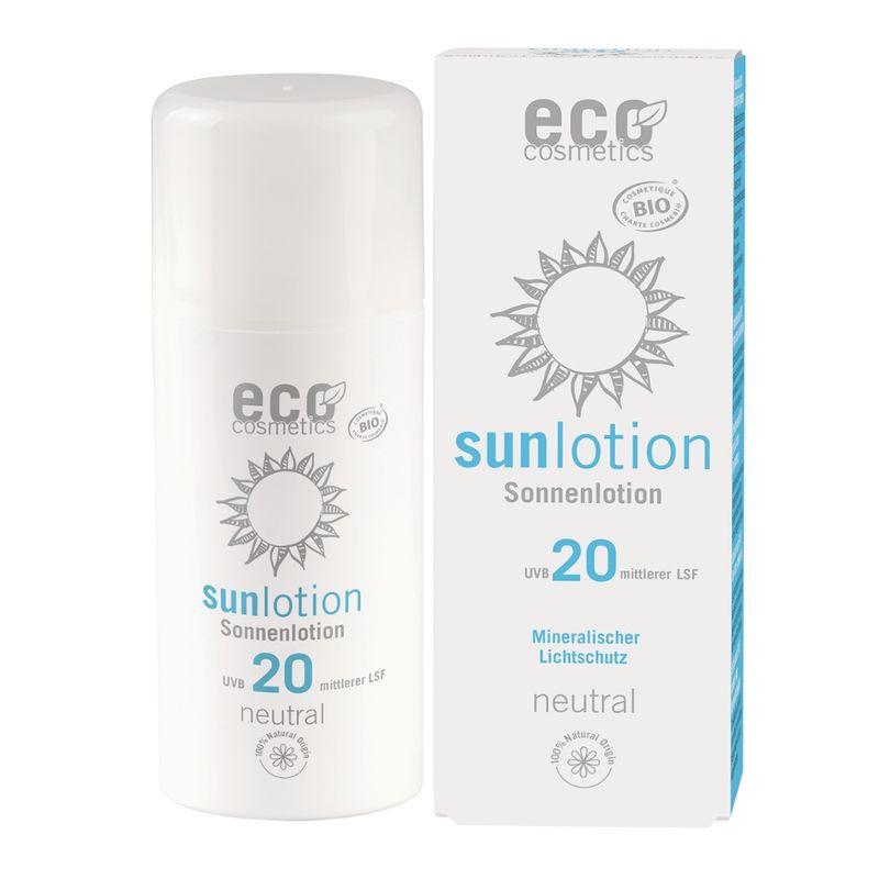 eco cosmetics Sonnenlotion LSF 20 neutral ohne Parfum - Produktbild