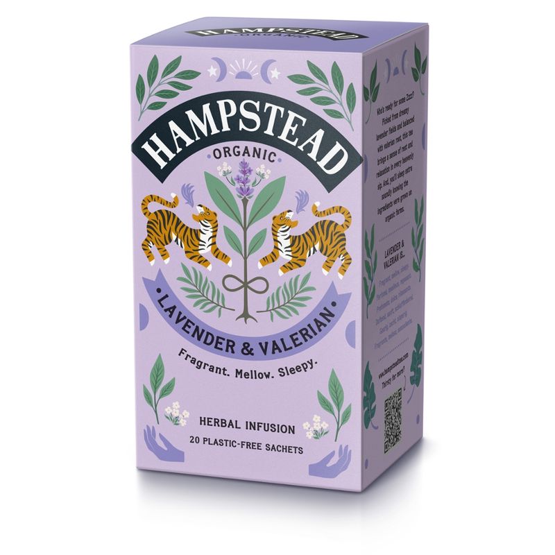 Hampstead Organic  Organic Lavender & Valerian  Tea bags in plastic free packaging - Produktbild