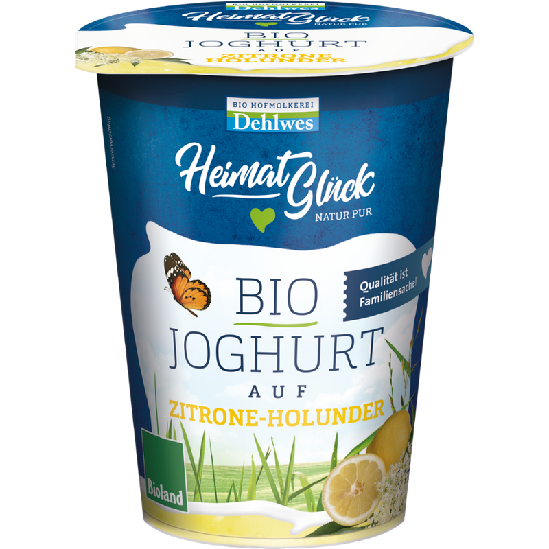 HeimatGlück BIO-Joghurt auf Zitrone-Holunder 3,5% Fett 400g - Produktbild
