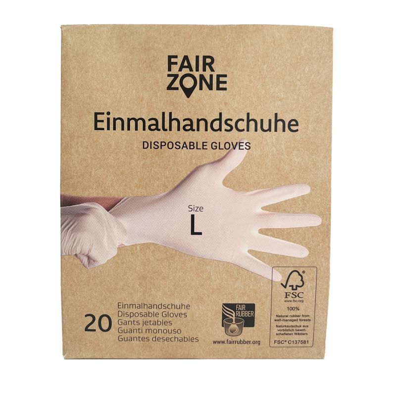 FAIR ZONE FAIR ZONE Einmalhandschuhe Größe L - Fair Trade & FSC - Produktbild