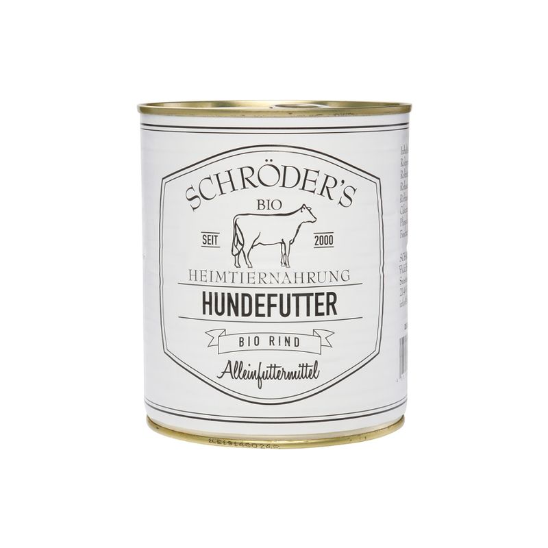 Schröder's Bio Fleisch- und Wurstwaren Hundefutter Rind 800 g - Produktbild
