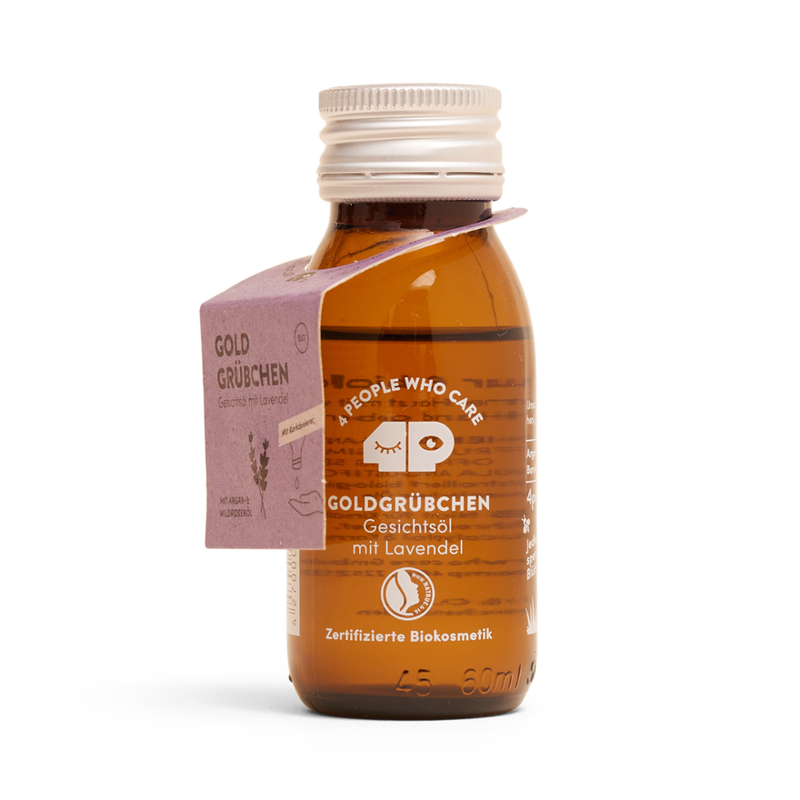 4peoplewhocare Goldgrübchen - Gesichtsöl mit Lavendel - plastikfrei verpackt! - Produktbild