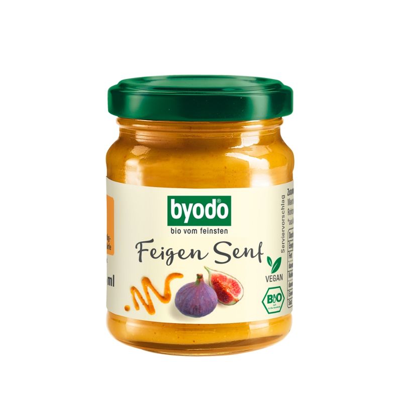 Byodo Byodo  Fig mustard, 125 ml - fruity mustard with 20 % figs and a fine mustard flavour - Produktbild