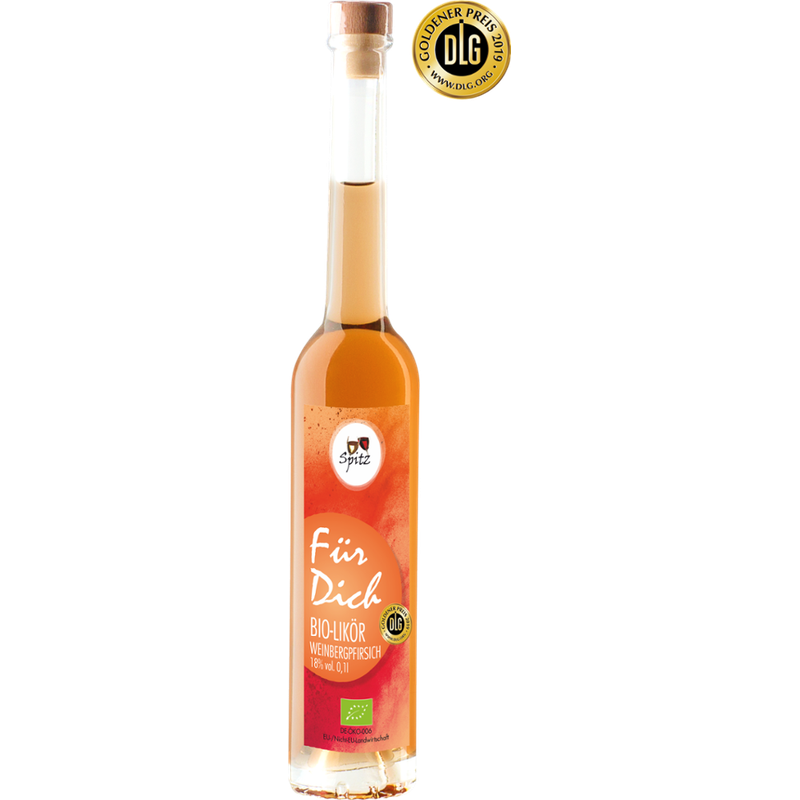Spitz Für Dich - BIO Weinbergpfirsich Likör mit Fruchtsaft 0.1 l, 18 vol% - Produktbild