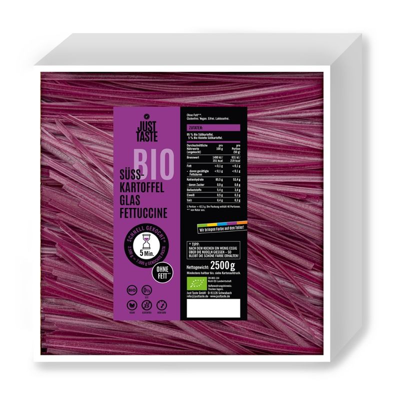 Just Taste Just Taste Bio Süsskartoffel Glas Fettuccine - Produktbild