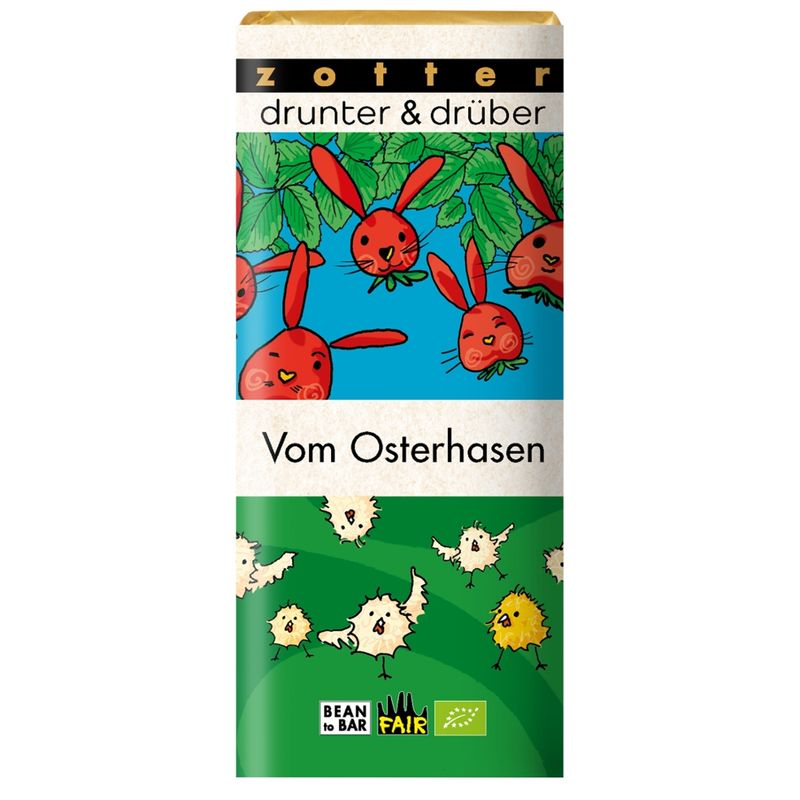 Zotter Schokolade drunter & drüber Vom Osterhasen Erdbeer & Cashew - Produktbild