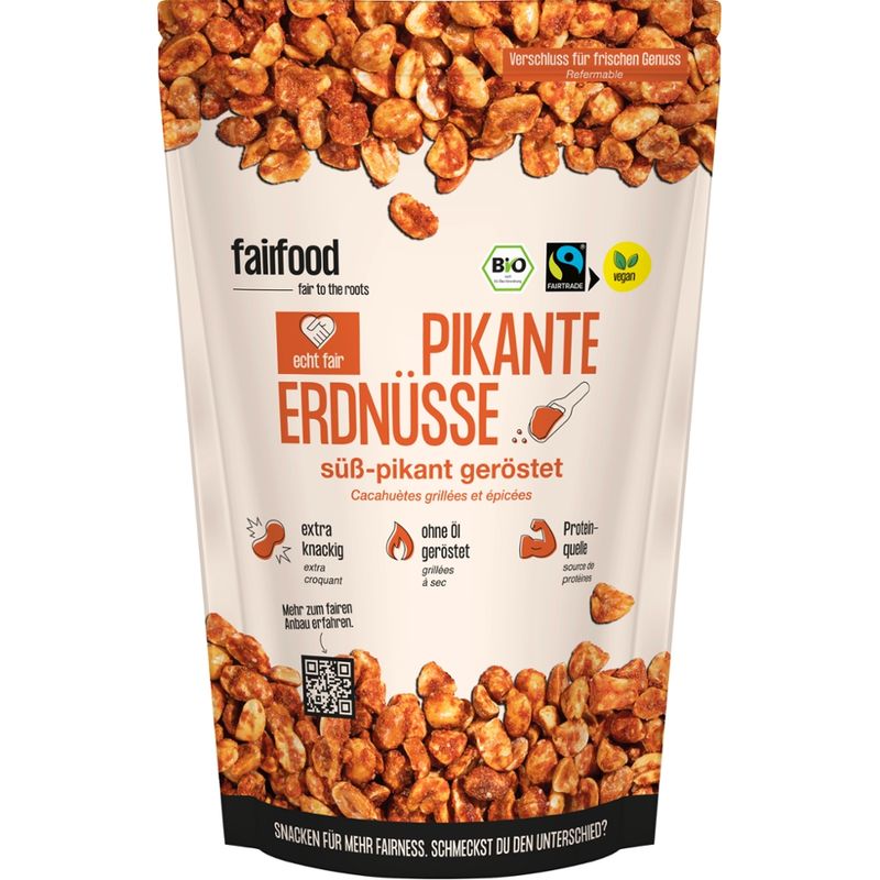 fairfood Freiburg Erdnüsse pikant geröstet (125g, Beutel , Bio & Fairtrade) - Produktbild