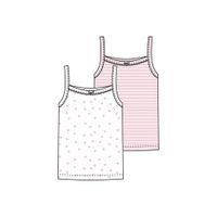Mädchen-Unterhemd, 2er-Pack, D620 rose/hearts/stripes - Produktbild
