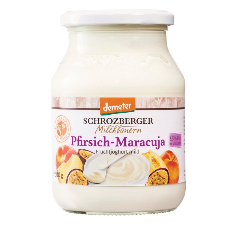 Schrozberger Milchbauern demeter Fruchtjoghurt mild Pfirsich-Maracuja - Produktbild
