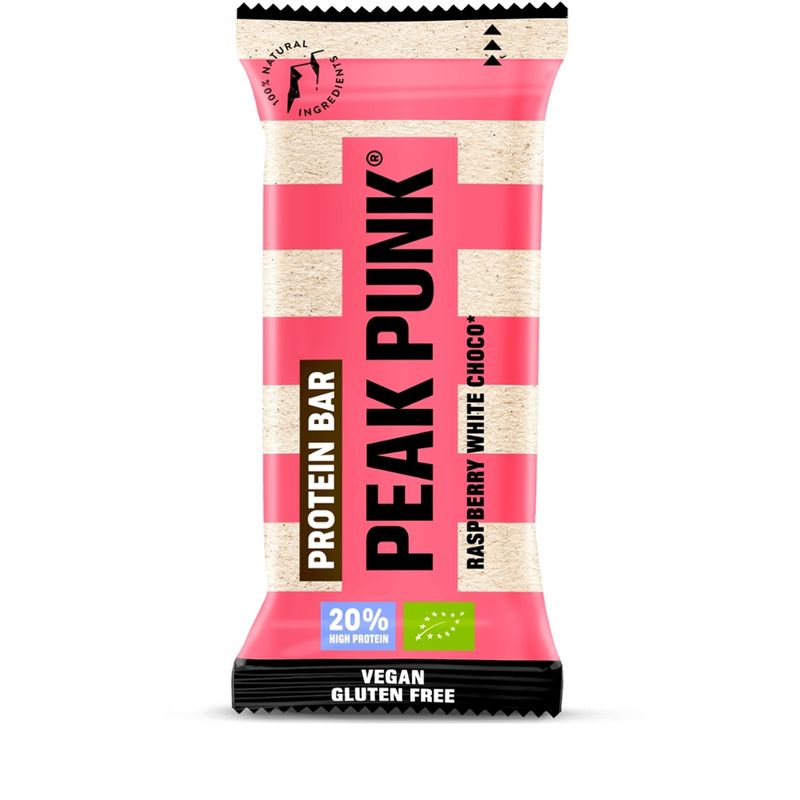 Peak Punk  PEAK PUNK® Bio Protein Bar - Raspberry White Choco 55g - Produktbild