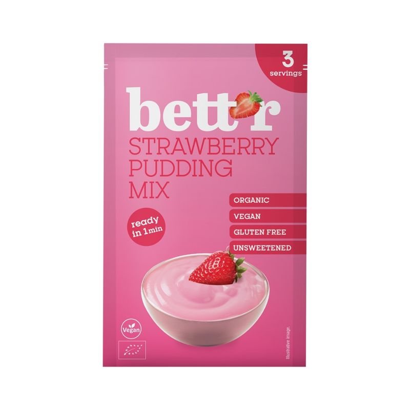 Bett'r Strawberry pudding mix Sachet 30 g Bettr - Produktbild