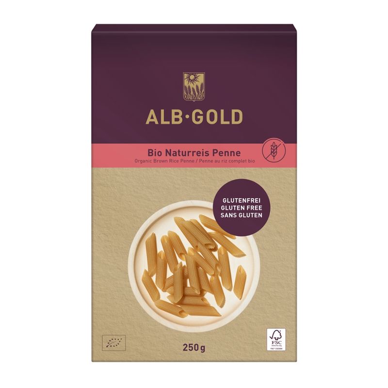 ALB-GOLD ALB-GOLD Bio Naturreis Penne 8x250g - Produktbild