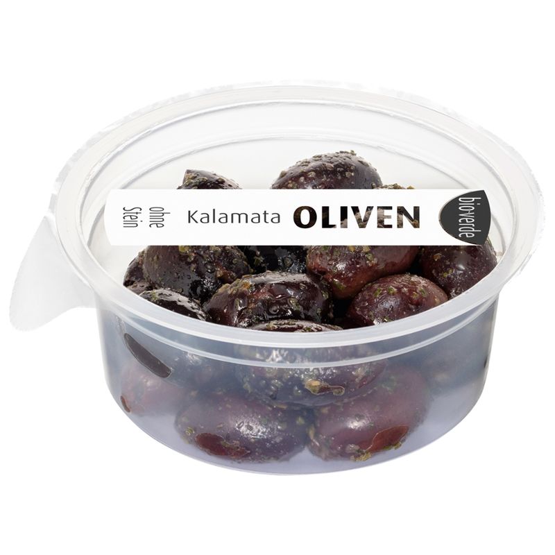 bio-verde Prepack Kalamata Oliven ohne Stein mariniert mit frischen Kräutern 80 g - Produktbild