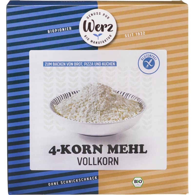 Naturkornmühle Werz 4-Korn Mehl, Vollkorn, glutenfrei - Produktbild