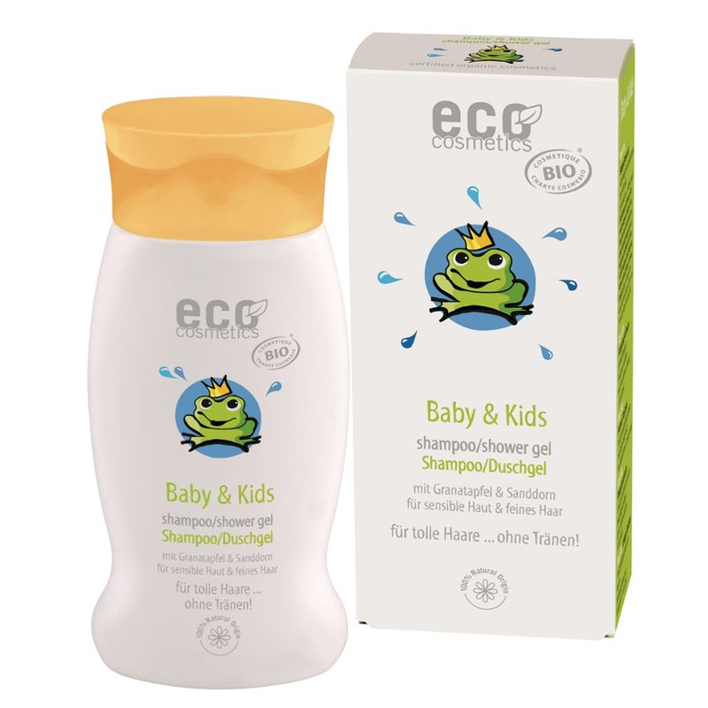 eco cosmetics Baby & Kids Shampoo & Duschgel mit Granatapfel und Sanddorn - Produktbild
