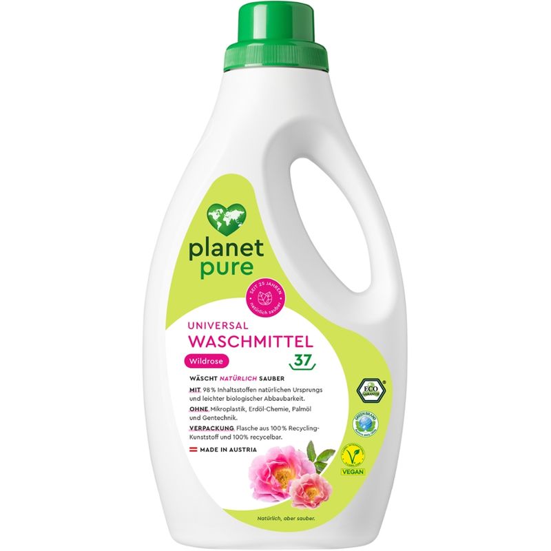 Planet Pure Universal Waschmittel Wildrose 37 Wl 1,48L - Produktbild
