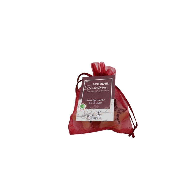 Bademeisterei Bademeisterei Bio & Vegane Badesterne-Set zimtiges Pfläumchen 2x15g - Produktbild