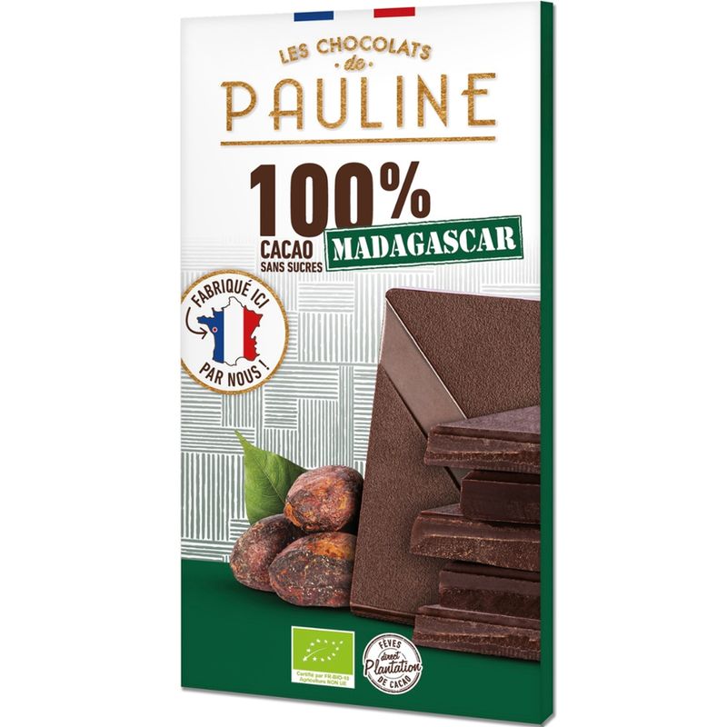 LES CHOCOLATS DE PAULINE 100% COCOA PASTE TABLET - ORIGIN MADAGASCAR - Produktbild